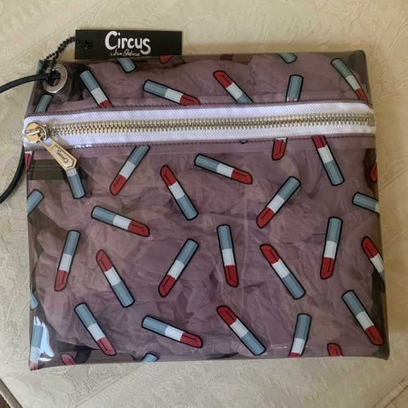 Circus by Sam Edelman Lipstick Motif Purse Bag Wristlet Makeup Case NWT - Picture 1 of 7